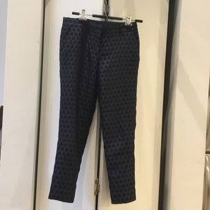 J Crew City Fit Skimmer Size 2 Navy Polka Dots
